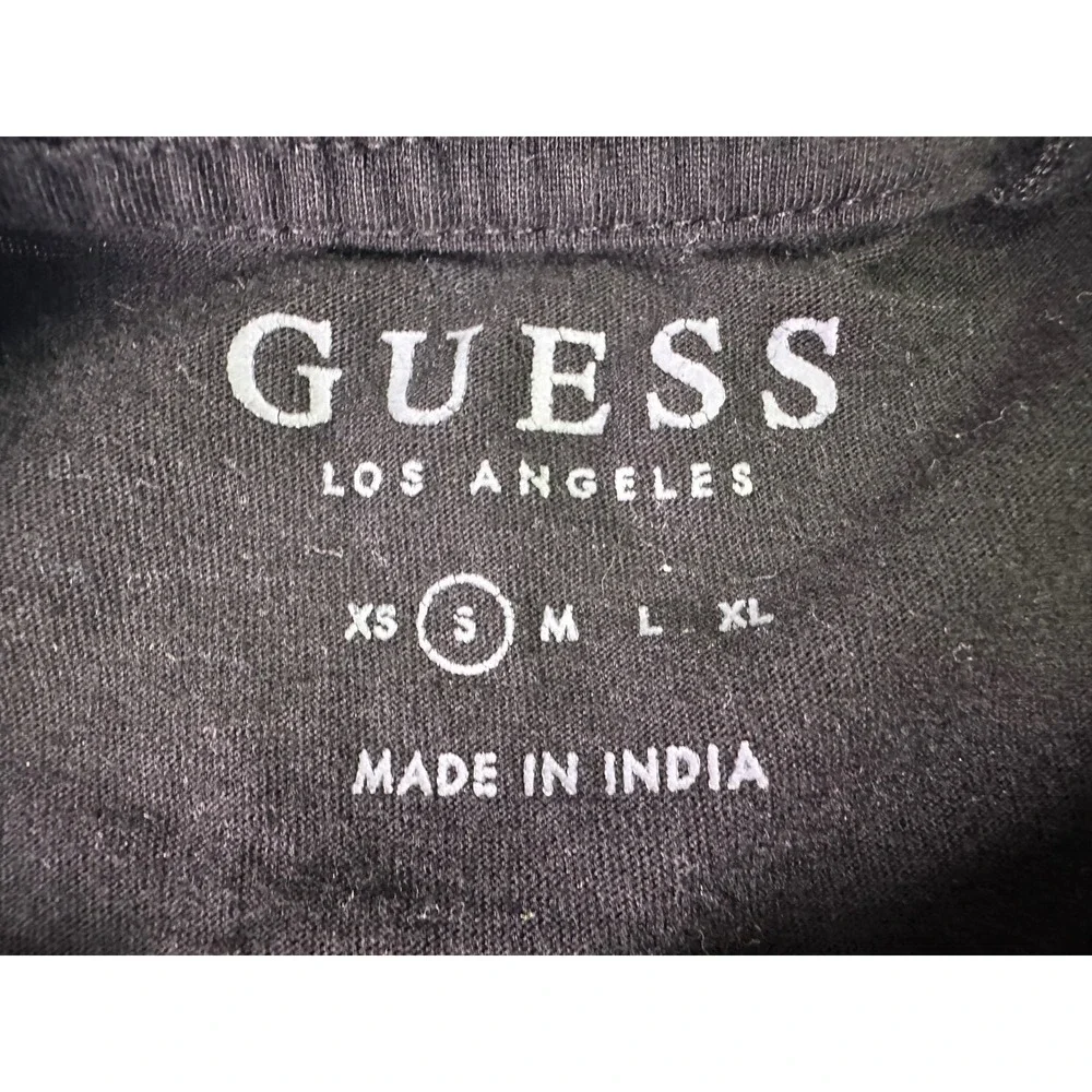 Guess Los Angeles Colorblock Monogram T-Shirt Red Black Grey Logo Men's‎ Small - Picture 2 of 7